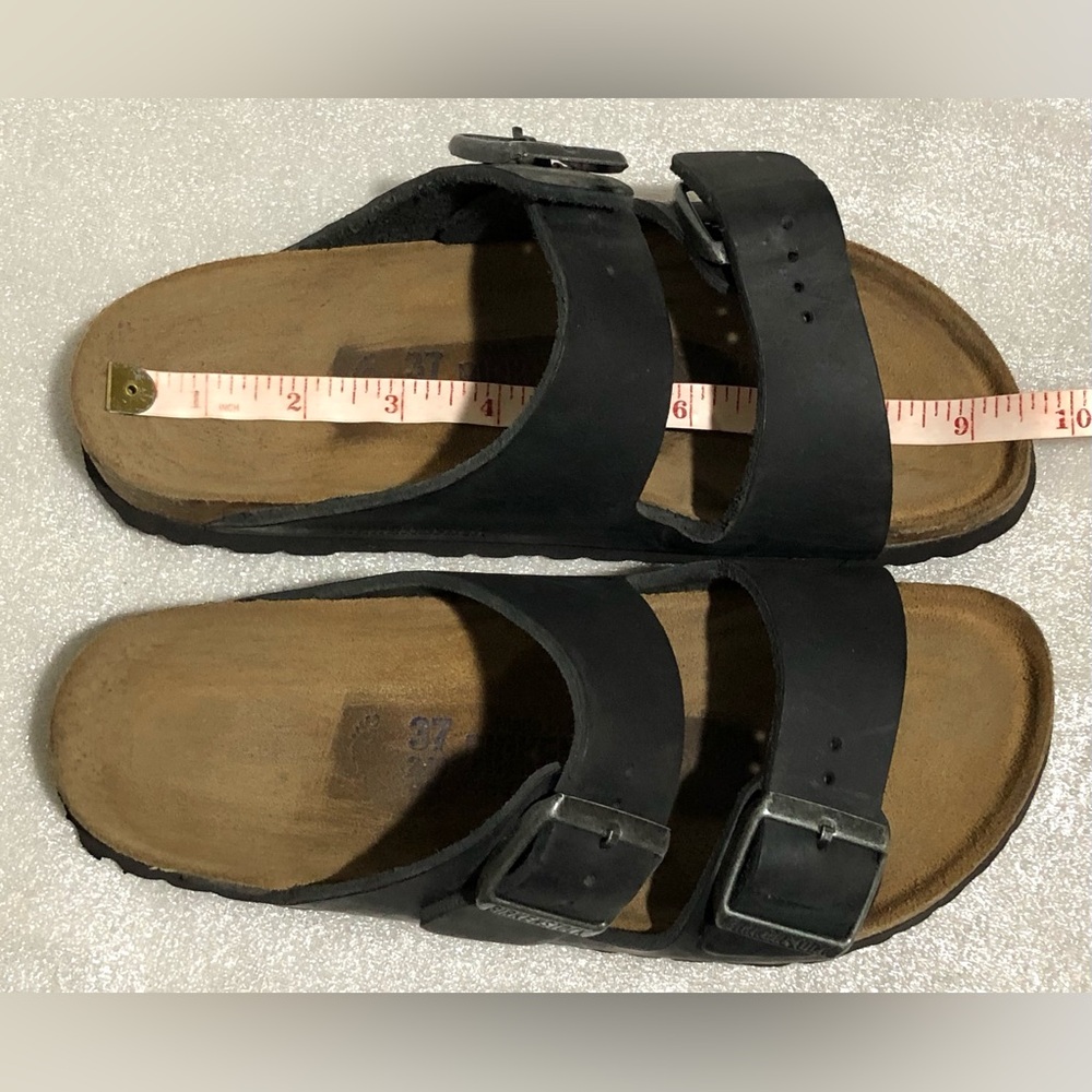 Birkenstock Arizona Dark Sandals with Silver Buckles - Picture 8 of 10